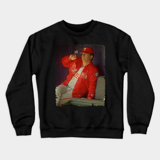 Jim Fregosi in Philadelphia Phillies, 1993 NLCS Crewneck Sweatshirt by PESTA PORA